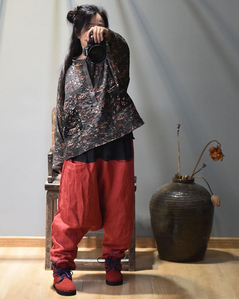 Floral Cotton and Linen Blouse - YOUXIZT