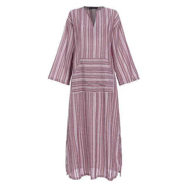 Striped Oversized Maxi Dress - YOUXIZT