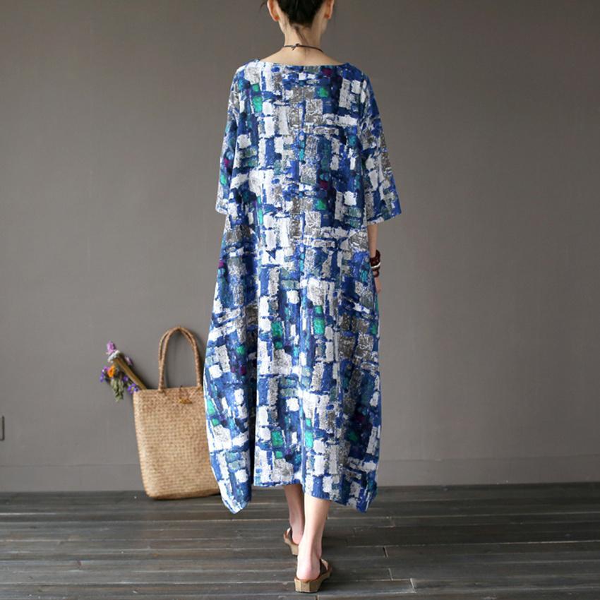 Art Inspired Cotton and Linen Maxi Dress - YOUXIZT