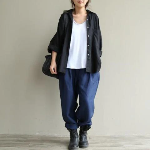 Casual Literary Roll-up Trousers - YOUXIZT