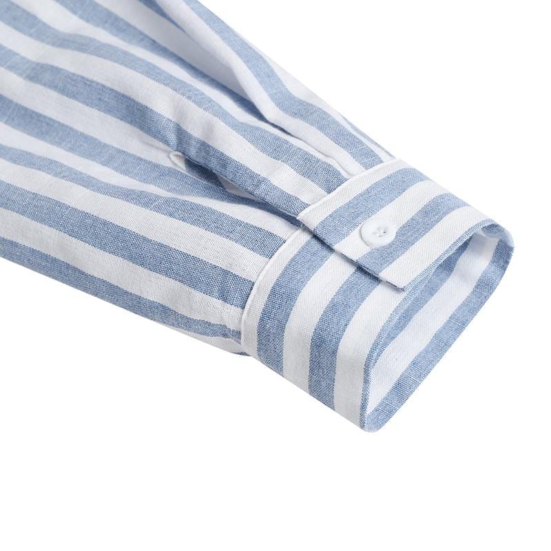 My Destiny Striped Maxi Shirt Dress - YOUXIZT