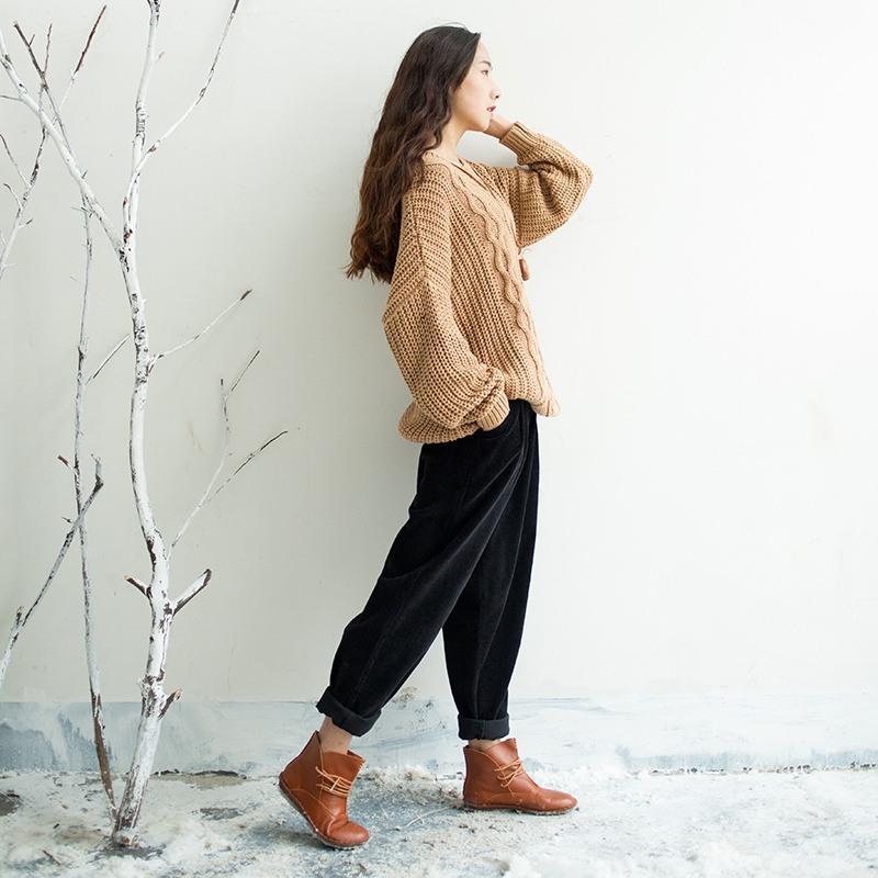 Retro Corduroy Loose Trousers - YOUXIZT