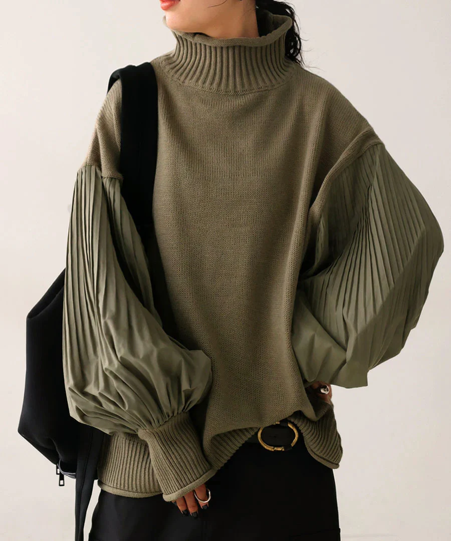 Classic Vest Pleated Sleeve Sweater - YOUXIZT
