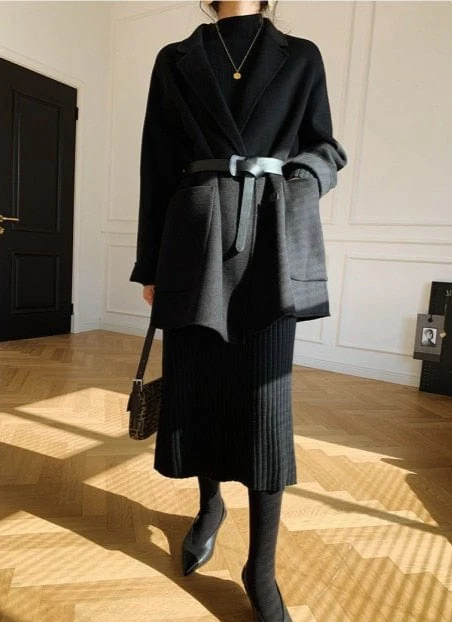 Solid Knitted Cotton Dress - YOUXIZT