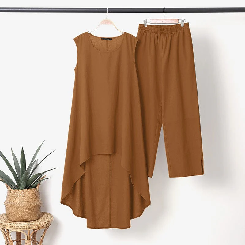 Zen Gypsy High-Low Tank + Palazzo Pants Outfit - YOUXIZT