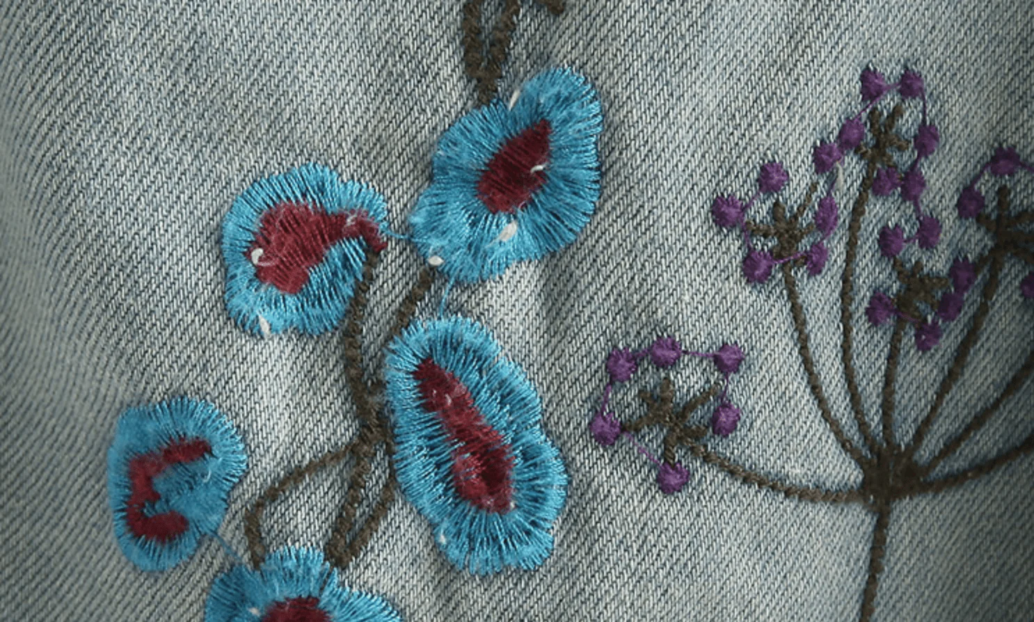 Floral Embroidered Denim Midi Skirt - YOUXIZT