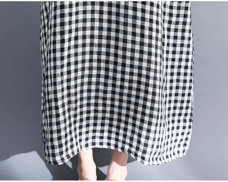 Scottish Valley Black and White Plaid Dress - YOUXIZT