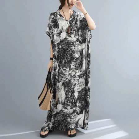Phuket Abstract Kaftan Dress - VERGITR