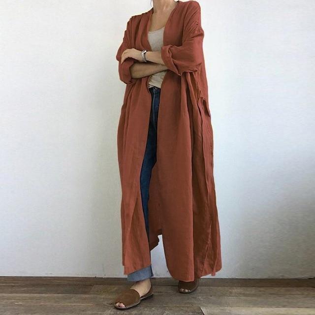 Vintage Casual Long Cardigan - VERGITR
