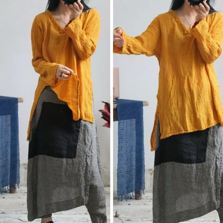 Breathable Linen High-Low Top - YOUXIZT