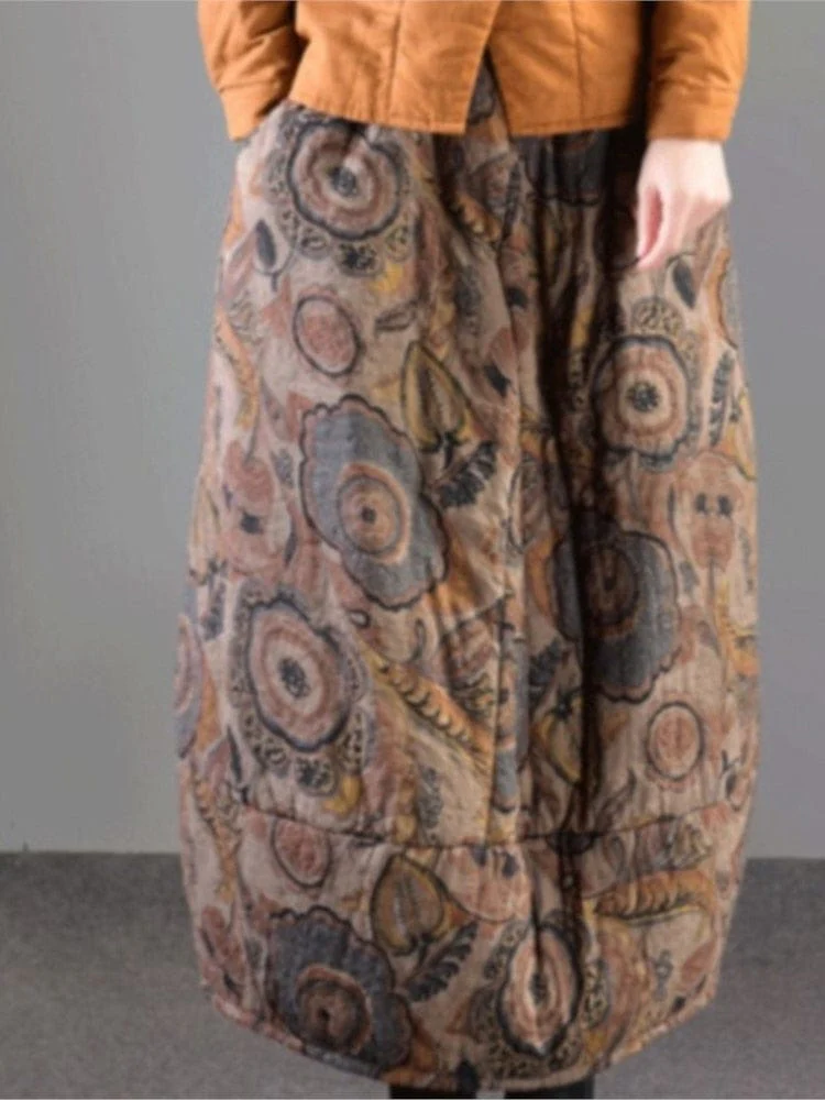 Thick Retro Elastic Waist Skirt - YOUXIZT