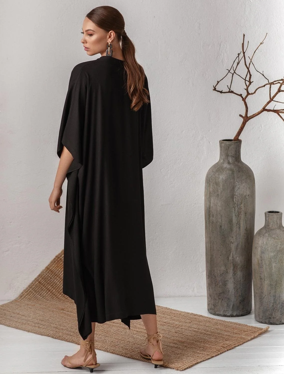 Long Red V-neck Maxi Dress - YOUXIZT