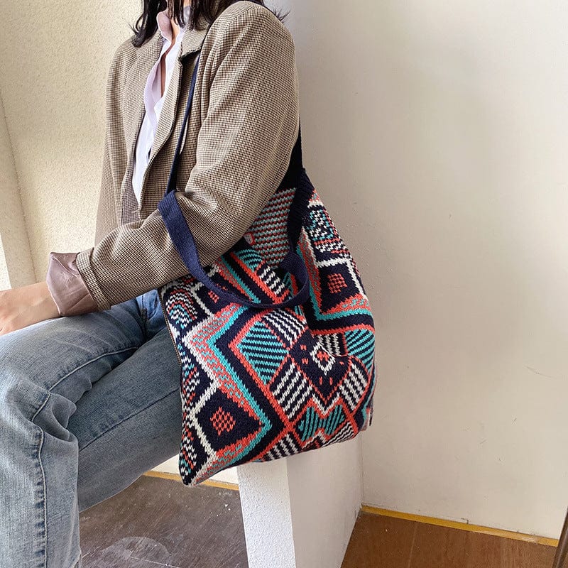 Aztec Soft Crochet Shoulder Bags - YOUXIZT