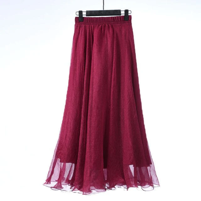 Boho Ruffled Chiffon Skirt - YOUXIZT