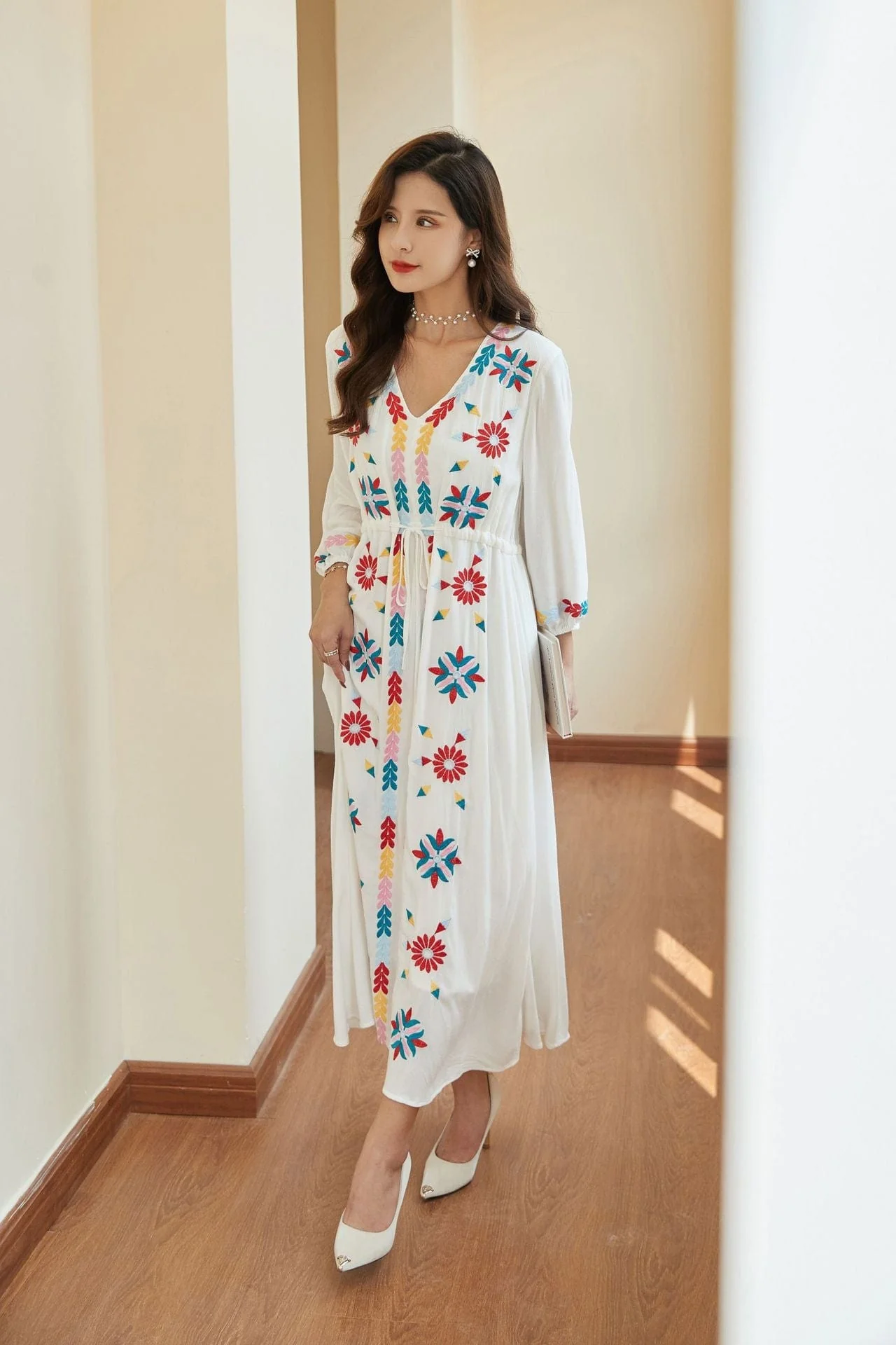 Vintage Charm Floral Midi Dress - YOUXIZT