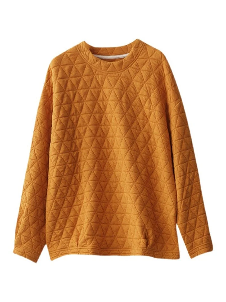 Cozy Padded O Neck Sweatshirt - YOUXIZT