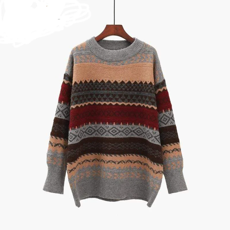 Oversized Knit Sweater - YOUXIZT