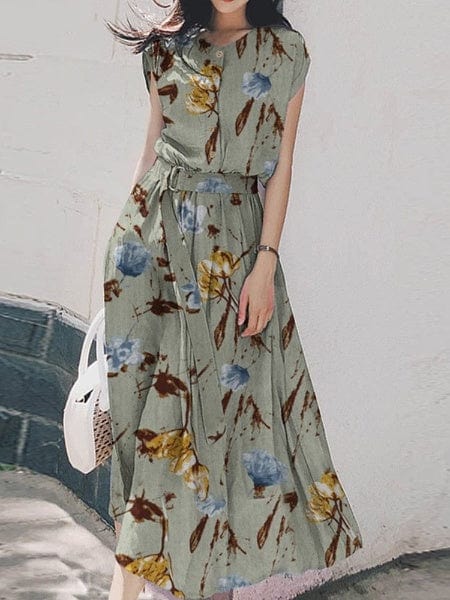 Boho Floral Printed Dress - YOUXIZT