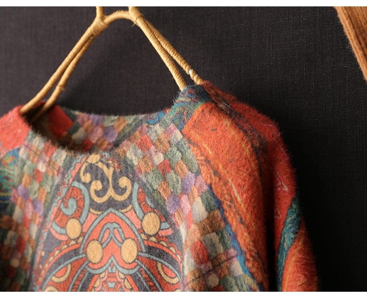 Asia inspired Mandala Cashmere Sweater - YOUXIZT