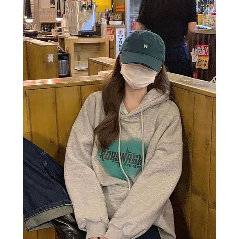 Letter Printed Baggy Hoodie - YOUXIZT