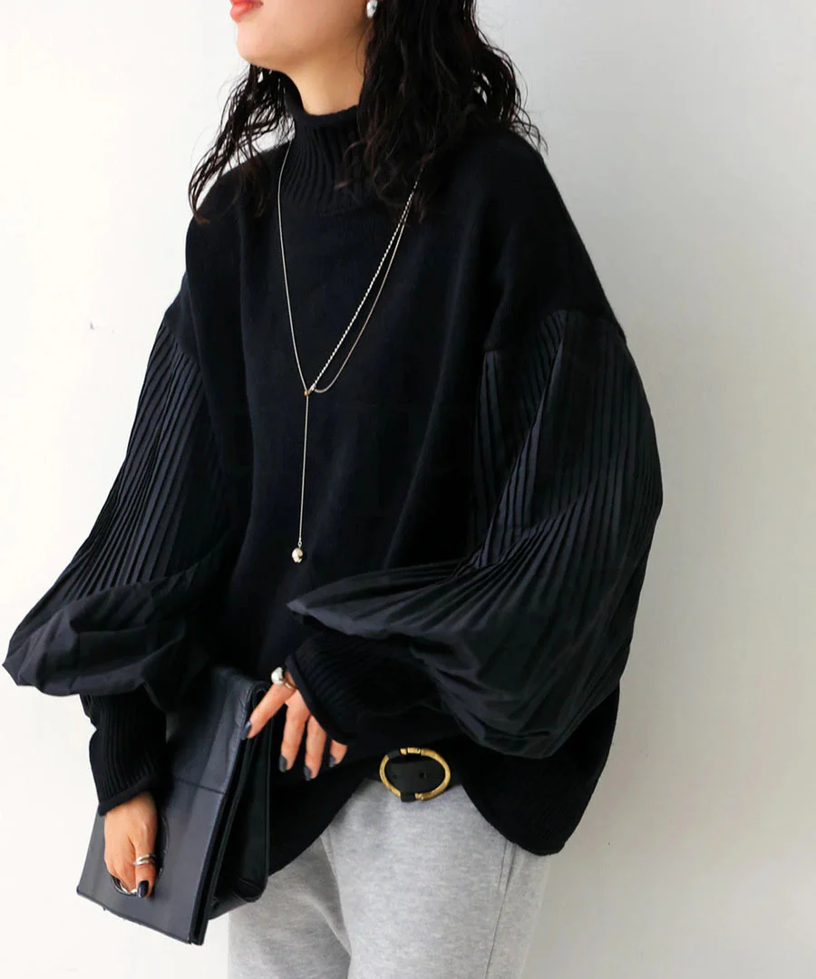 Classic Vest Pleated Sleeve Sweater - YOUXIZT