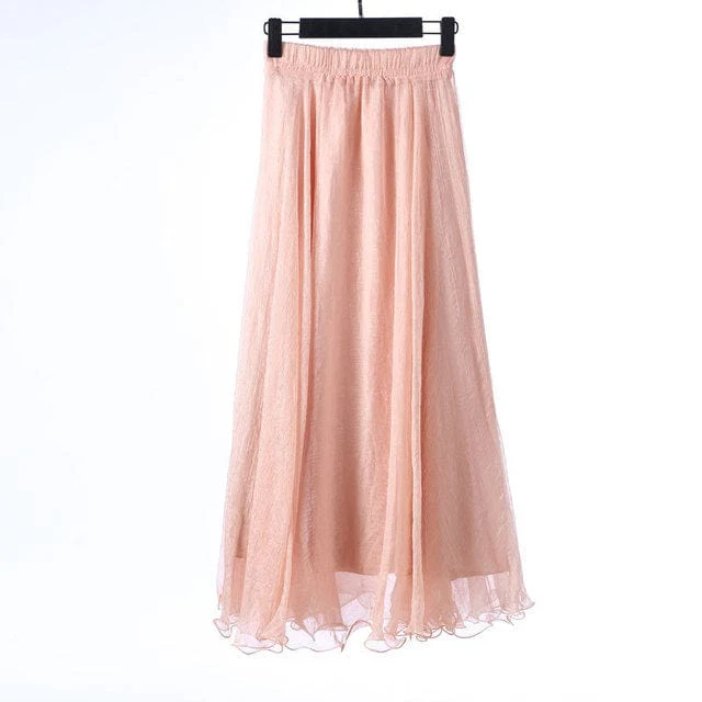 Boho Ruffled Chiffon Skirt - YOUXIZT