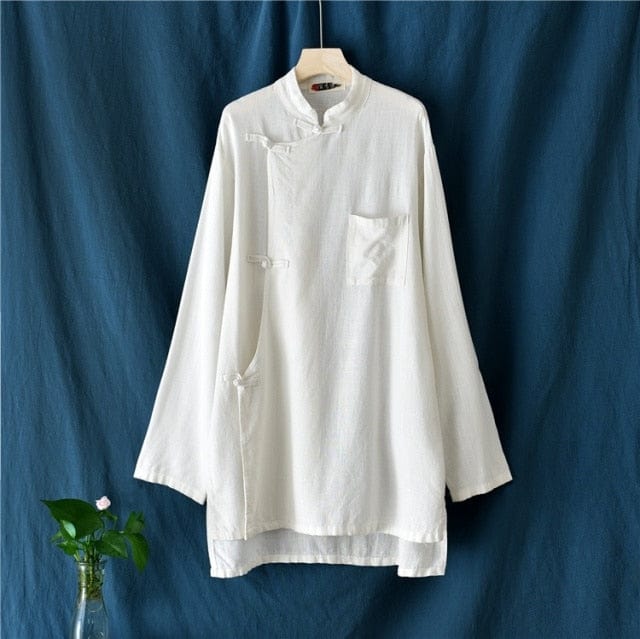 Minimalist Cotton & Linen Blouse - YOUXIZT
