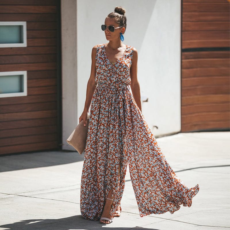 Mystery Floral Boho Maxi Dress - YOUXIZT