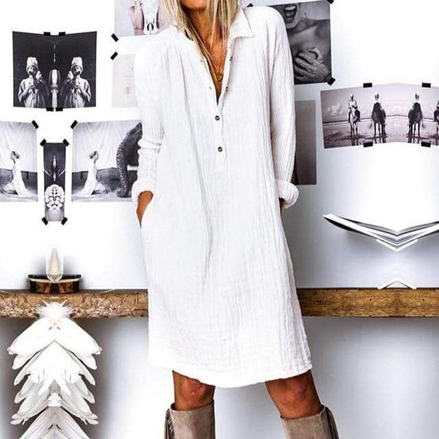 Modern Boho Plus Size Shirt Dress - YOUXIZT