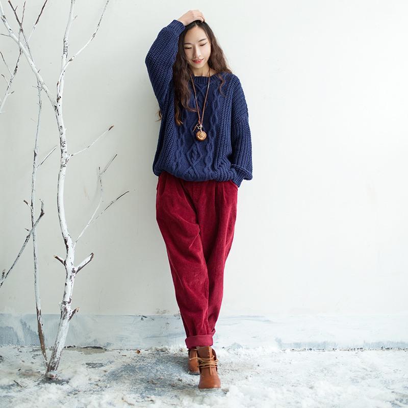 Retro Corduroy Loose Trousers - YOUXIZT