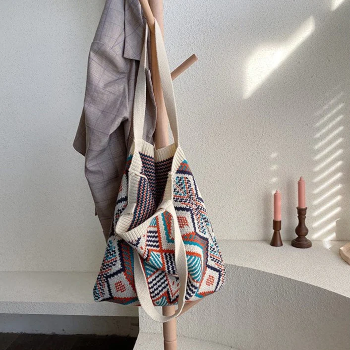 Aztec Soft Crochet Shoulder Bags - YOUXIZT