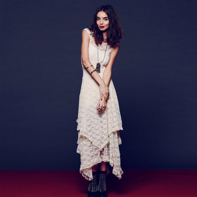 Layered Irregular Lace Bohemian Dress - YOUXIZT