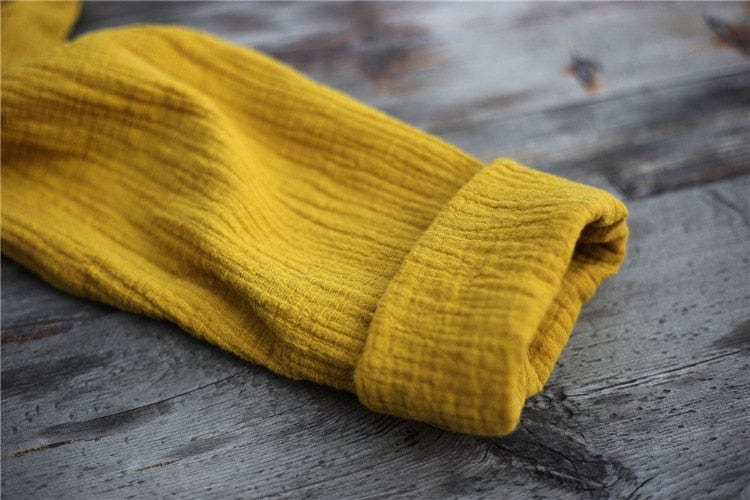 Oversized Cotton Linen Tunic Dress - YOUXIZT