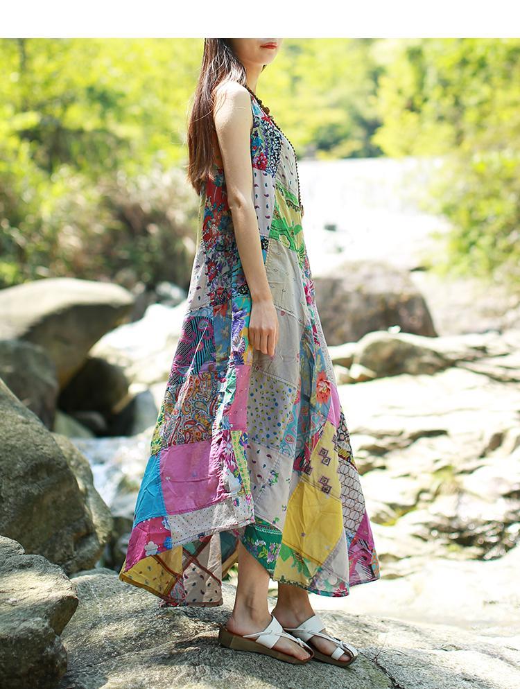 Sweet Dreams Patchwork Hippie Dress - YOUXIZT