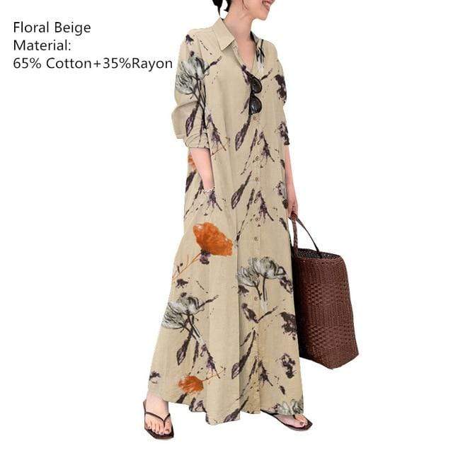 Magnolia Button Down Shirt Dress - YOUXIZT