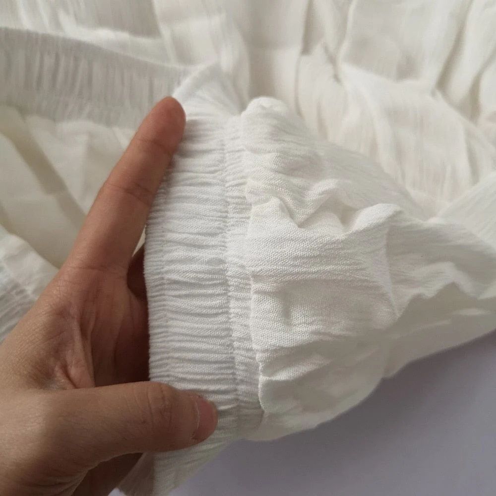 Flowy High Waist Cotton Linen Skirt - VERGITR