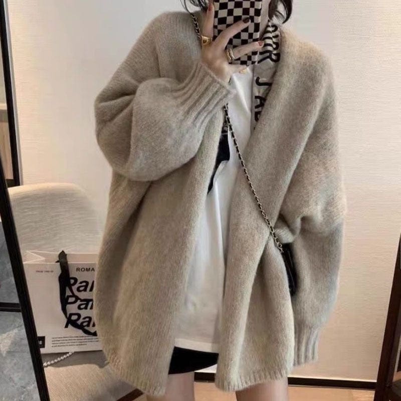 Japanese Lazy Style Knitted Cardigan - VERGITR