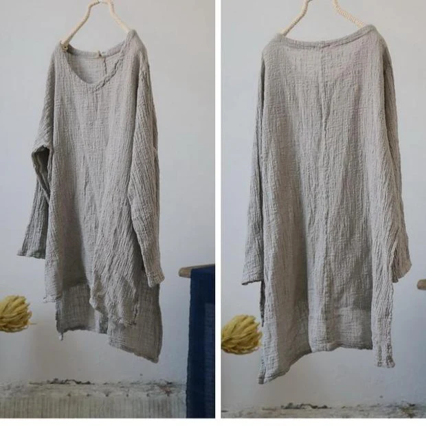 Breathable Linen High-Low Top - YOUXIZT