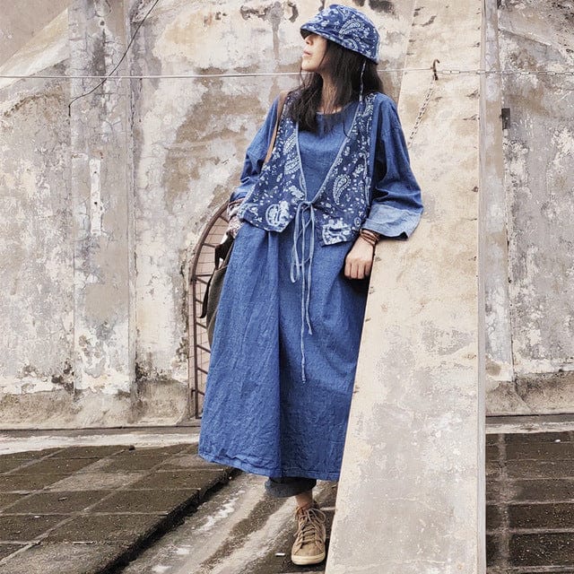 Alice Long Sleeve Denim Dress - YOUXIZT