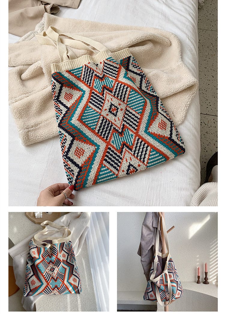 Aztec Soft Crochet Shoulder Bags - YOUXIZT