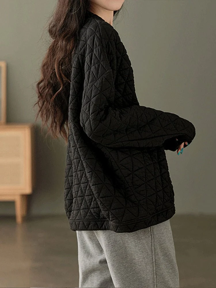 Cozy Padded O Neck Sweatshirt - YOUXIZT