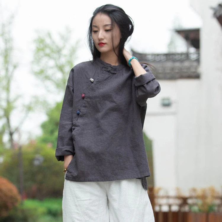 Mandarin Linen Shirt - YOUXIZT