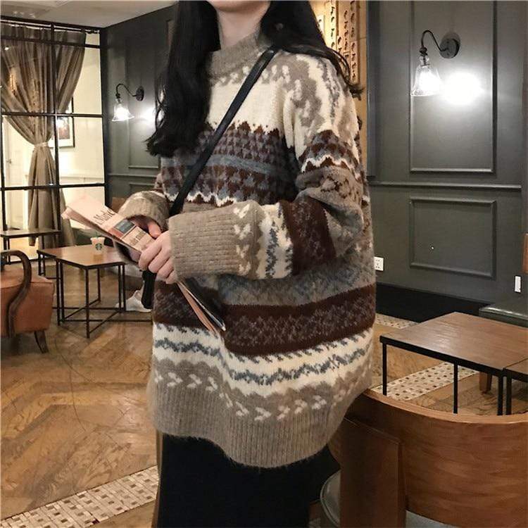 Oversized Knit Sweater - VERGITR