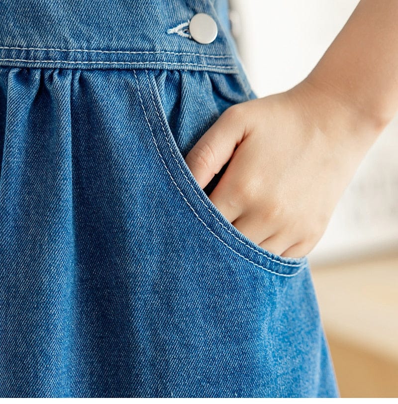 Denim Sleeveless A-Line Tank Dress - YOUXIZT