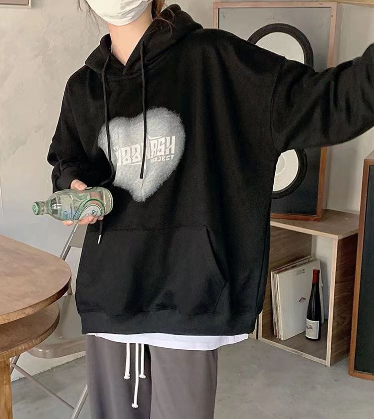 Letter Printed Baggy Hoodie - YOUXIZT