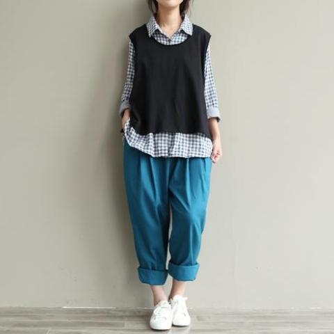 Casual Literary Roll-up Trousers - YOUXIZT