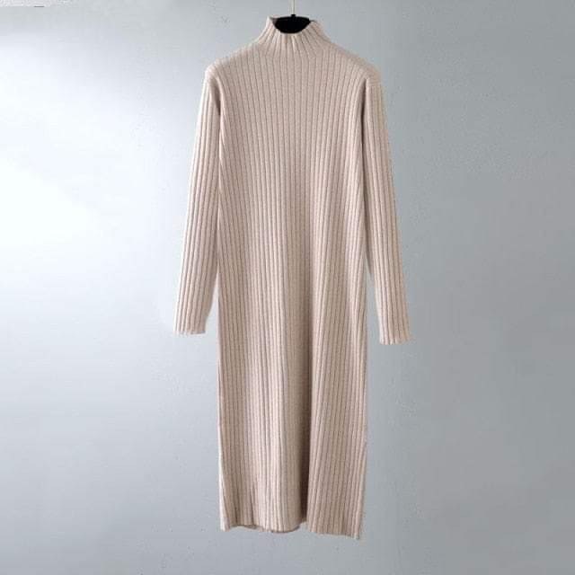Solid Knitted Cotton Dress - YOUXIZT