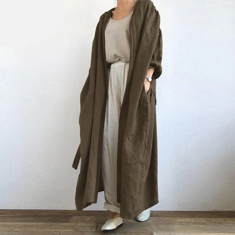 Vintage Casual Long Cardigan - VERGITR
