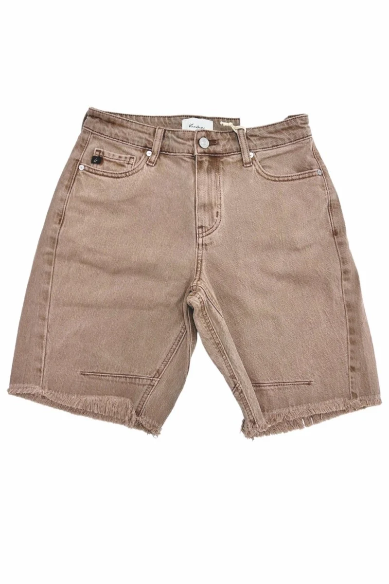 High Rise Barrel Fit Denim Shorts - XAYUYUE