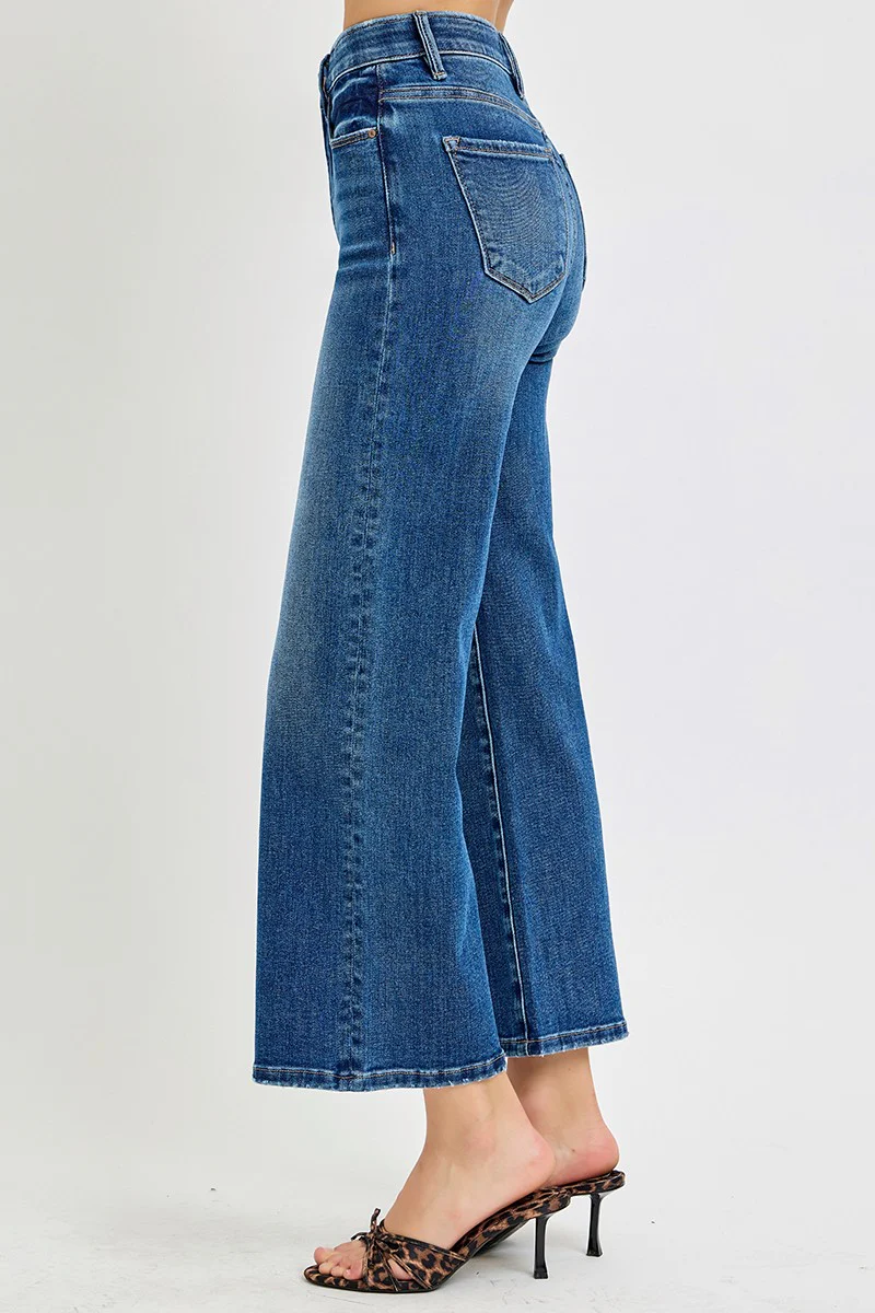 High Rise Crop Wide Leg Jeans - XAYUYUE